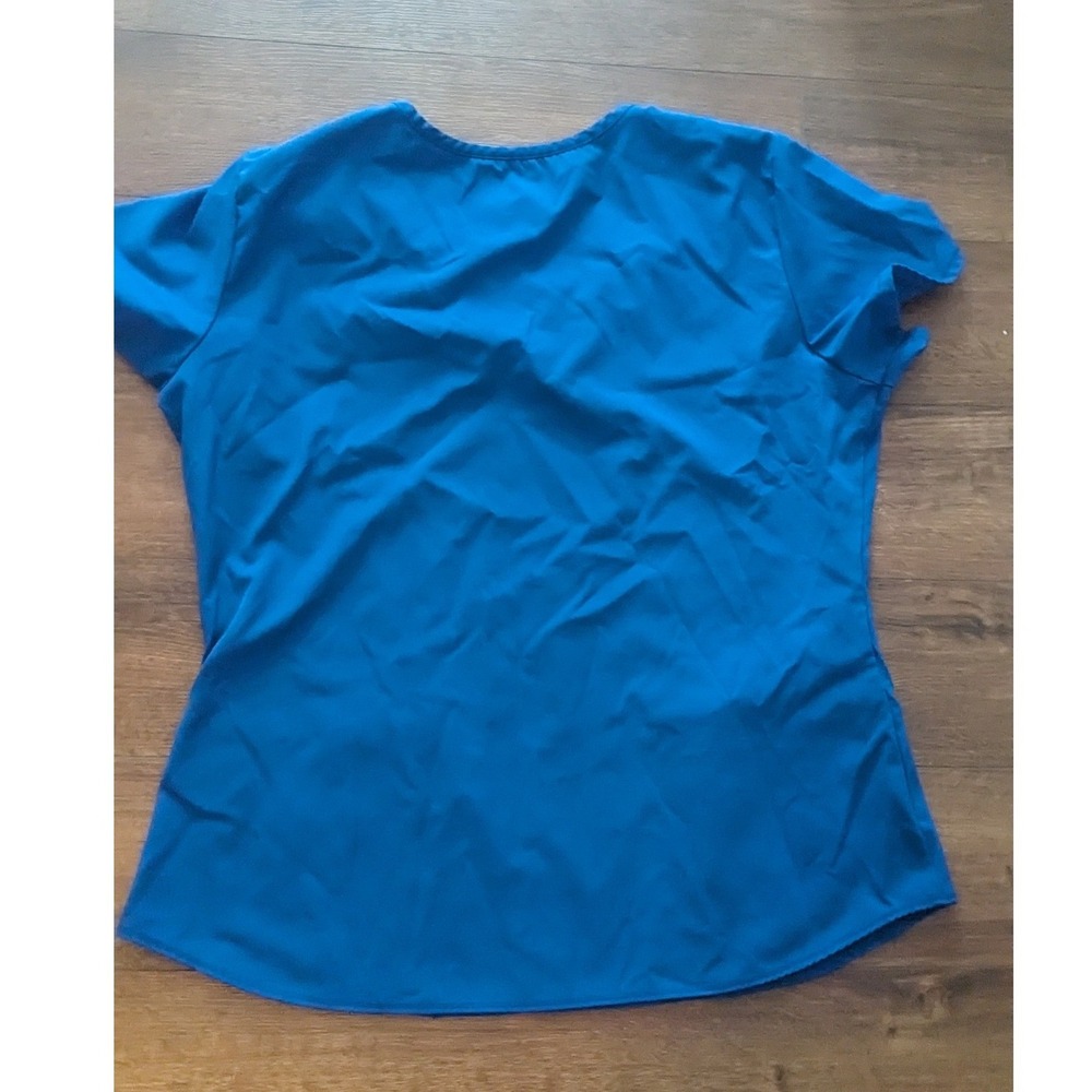 Skechers Womens V Neck Scrub Top Short Sleeve Blue XL - Picture 3 of 3